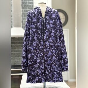 Womens/Mens Camo Full Zip-Up Hoodie Size 5XL Black/Purple Same Day Shipping